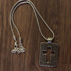 Brighton Silver Necklace Christian Cross Pendant